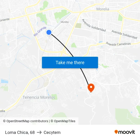 Loma Chica, 68 to Cecytem map