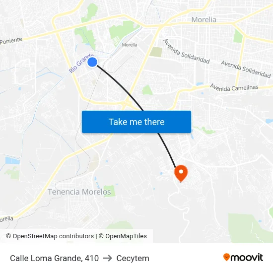 Calle Loma Grande, 410 to Cecytem map