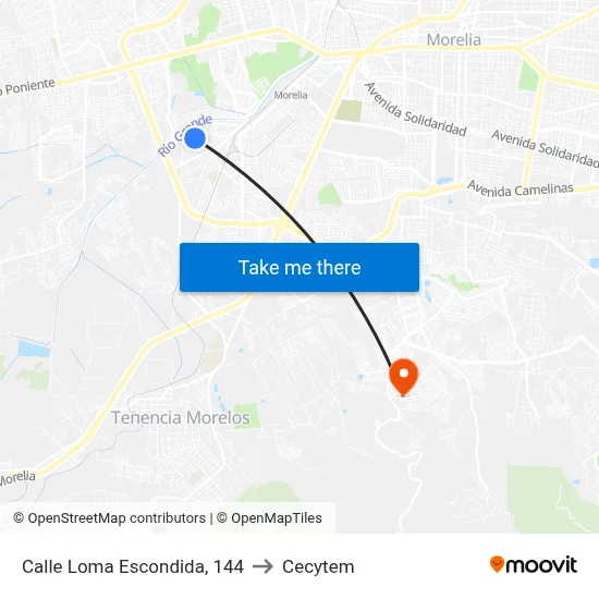 Calle Loma Escondida, 144 to Cecytem map