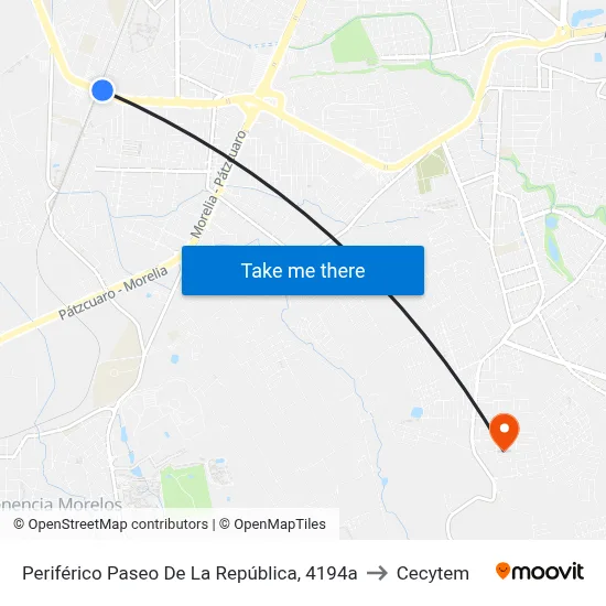 Periférico Paseo De La República, 4194a to Cecytem map