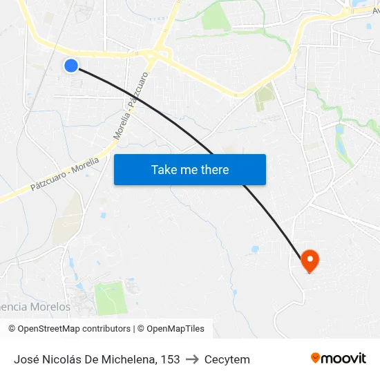 José Nicolás De Michelena, 153 to Cecytem map
