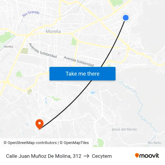 Calle Juan Muñoz De Molina, 312 to Cecytem map