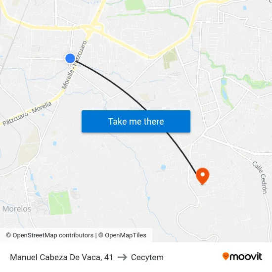 Manuel Cabeza De Vaca, 41 to Cecytem map