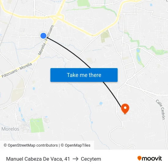 Manuel Cabeza De Vaca, 41 to Cecytem map