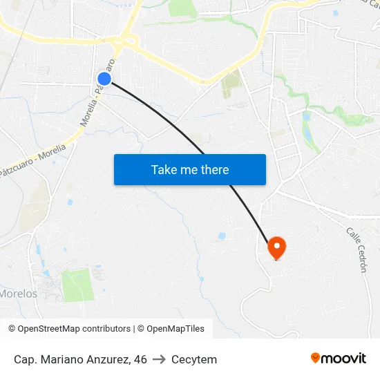 Cap. Mariano Anzurez, 46 to Cecytem map