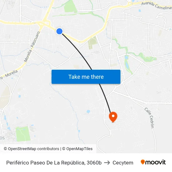 Periférico Paseo De La República, 3060b to Cecytem map