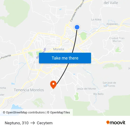 Neptuno, 310 to Cecytem map