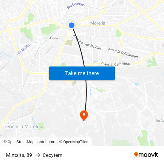 Mintzita, 89 to Cecytem map