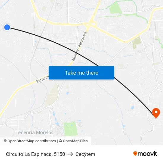 Circuito La Espinaca, 5150 to Cecytem map