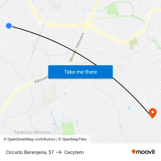 Circuito Berenjena, 57 to Cecytem map