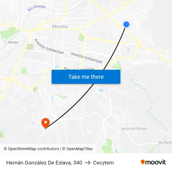 Hernán González De Eslava, 340 to Cecytem map