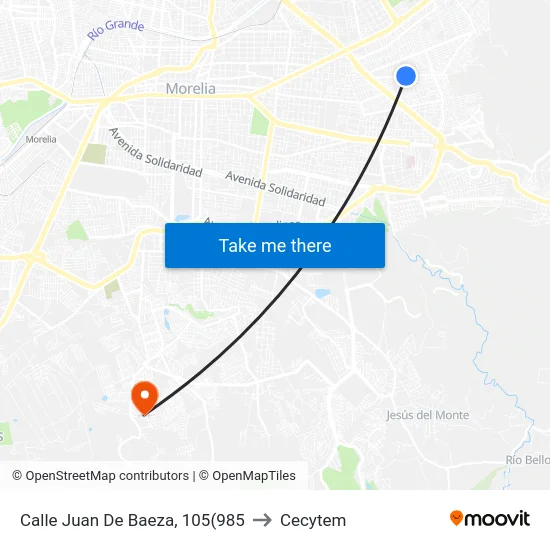 Calle Juan De Baeza, 105(985 to Cecytem map