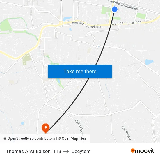Thomas Alva Edison, 113 to Cecytem map