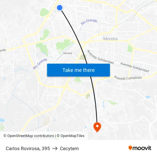 Carlos Rovirosa, 395 to Cecytem map