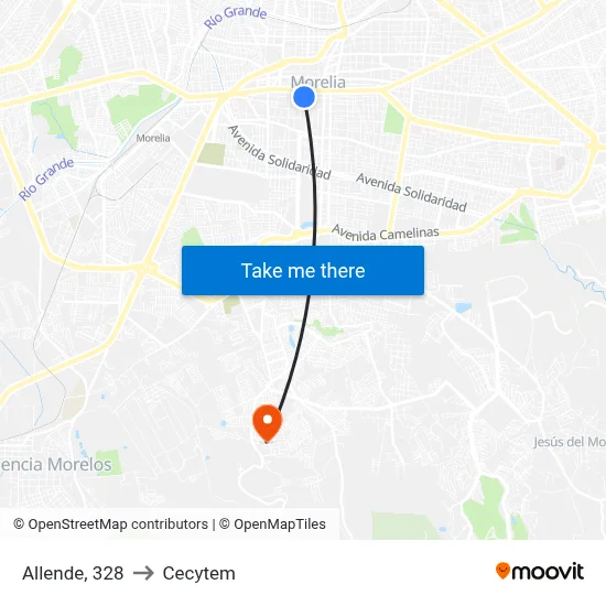 Allende, 328 to Cecytem map