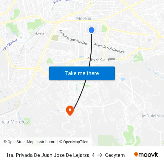 1ra. Privada De Juan Jose De Lejarza, 4 to Cecytem map