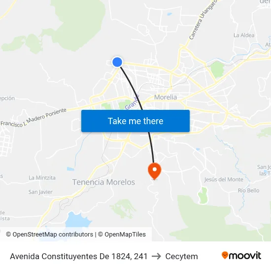 Avenida Constituyentes De 1824, 241 to Cecytem map