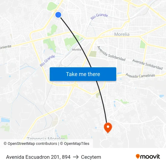 Avenida Escuadron 201, 894 to Cecytem map