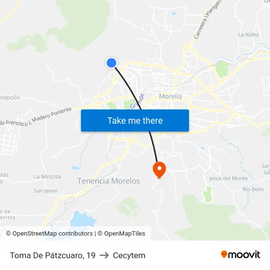 Toma De Pátzcuaro, 19 to Cecytem map