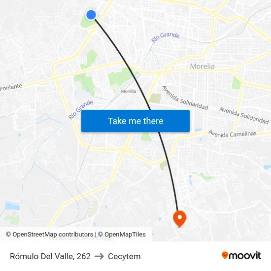 Rómulo Del Valle, 262 to Cecytem map