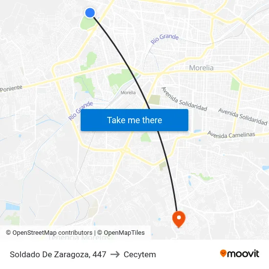 Soldado De Zaragoza, 447 to Cecytem map