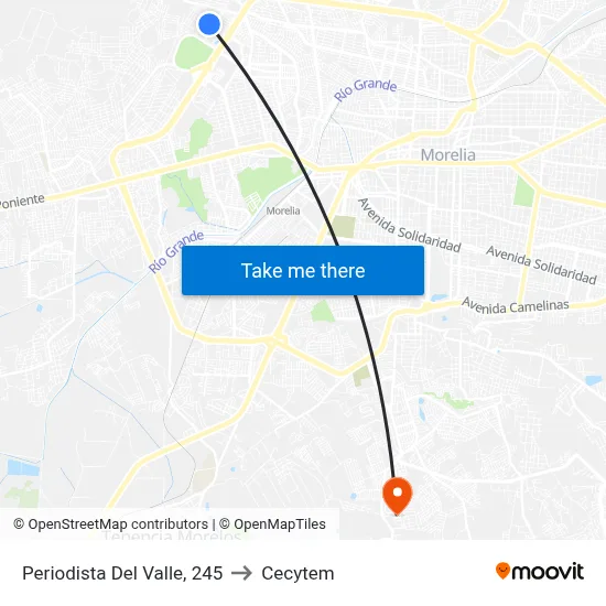 Periodista Del Valle, 245 to Cecytem map