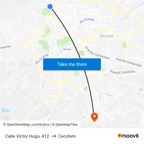 Calle Víctor Hugo, 412 to Cecytem map