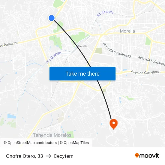 Onofre Otero, 33 to Cecytem map