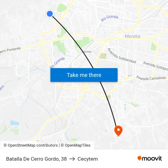 Batalla De Cerro Gordo, 38 to Cecytem map
