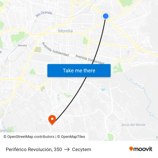 Periférico Revolución, 350 to Cecytem map