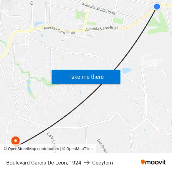 Boulevard García De León, 1924 to Cecytem map