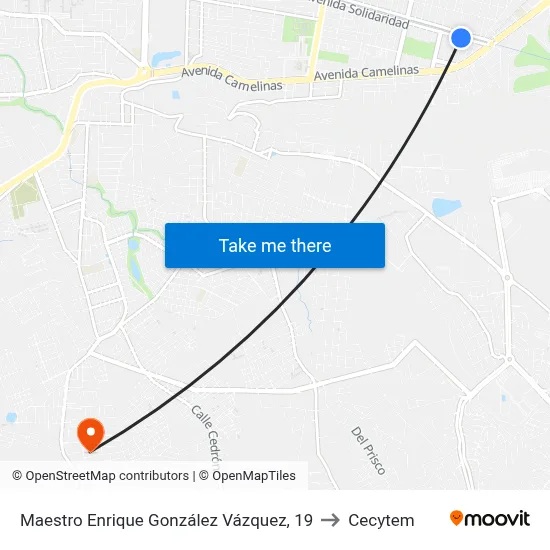 Maestro Enrique González Vázquez, 19 to Cecytem map
