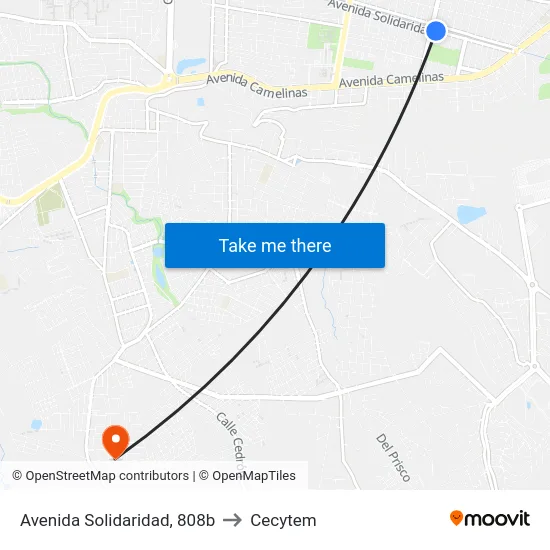 Avenida Solidaridad, 808b to Cecytem map
