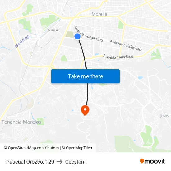 Pascual Orozco, 120 to Cecytem map