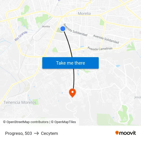 Progreso, 503 to Cecytem map