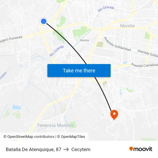 Batalla De Atenquique, 87 to Cecytem map