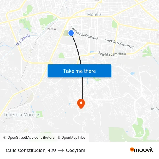 Calle Constitución, 429 to Cecytem map