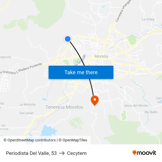 Periodista Del Valle, 53 to Cecytem map