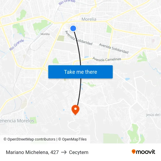 Mariano Michelena, 427 to Cecytem map