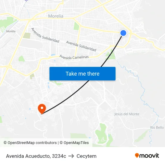 Avenida Acueducto, 3234c to Cecytem map