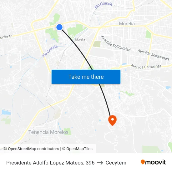Presidente Adolfo López Mateos, 396 to Cecytem map