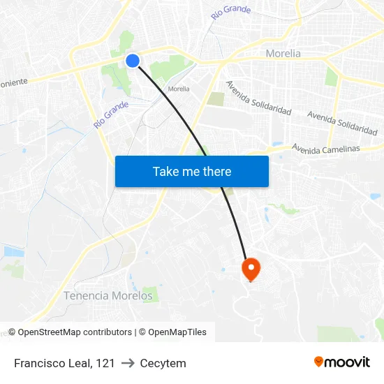 Francisco Leal, 121 to Cecytem map