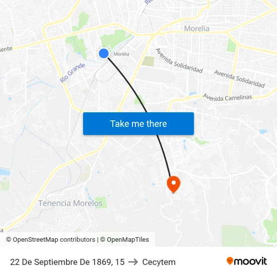 22 De Septiembre De 1869, 15 to Cecytem map