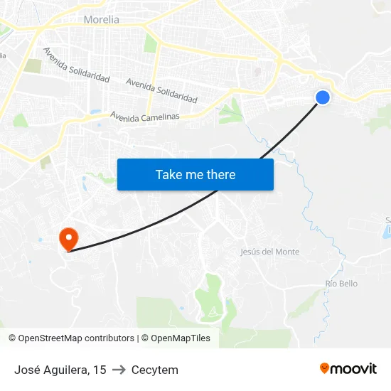 José Aguilera, 15 to Cecytem map