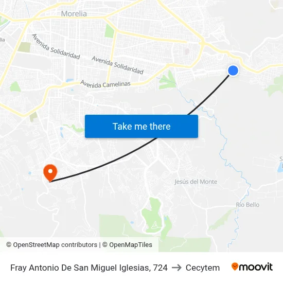Fray Antonio De San Miguel Iglesias, 724 to Cecytem map