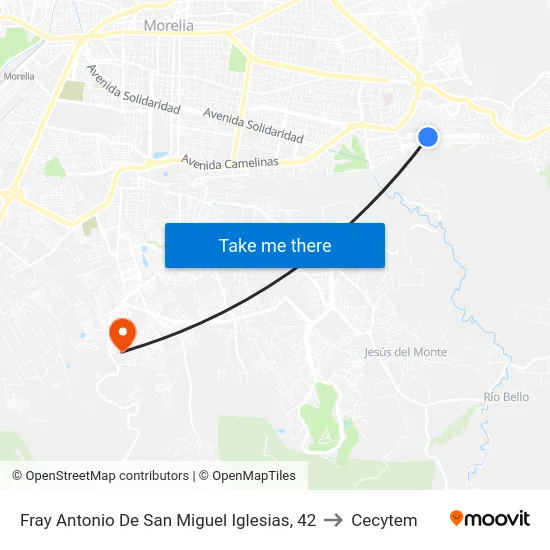 Fray Antonio De San Miguel Iglesias, 42 to Cecytem map