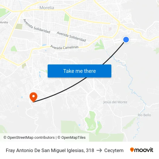 Fray Antonio De San Miguel Iglesias, 318 to Cecytem map