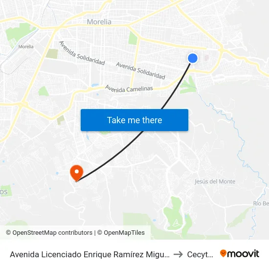Avenida Licenciado Enrique Ramírez Miguel, 420 to Cecytem map