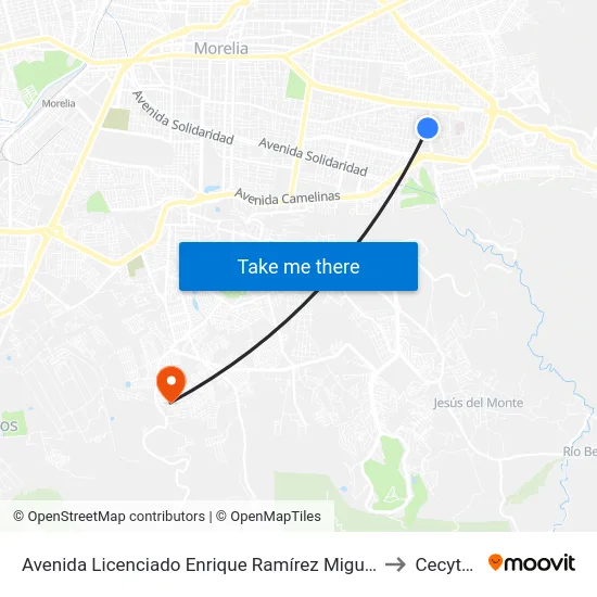 Avenida Licenciado Enrique Ramírez Miguel, 420 to Cecytem map
