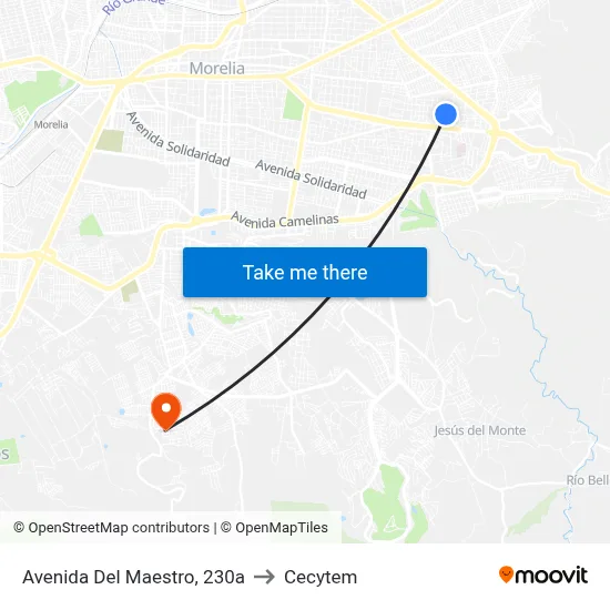 Avenida Del Maestro, 230a to Cecytem map